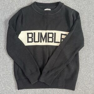 Hillflint Bumble Black‎ Knit Sweater Unisex Small Graphic Pullover Crewneck
